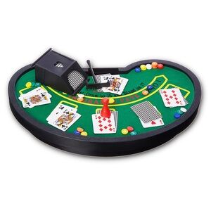 🌟FREE🌟 NIB Mini Black Jack Table Game Set 54 Card Holder Travel Vintage Casino